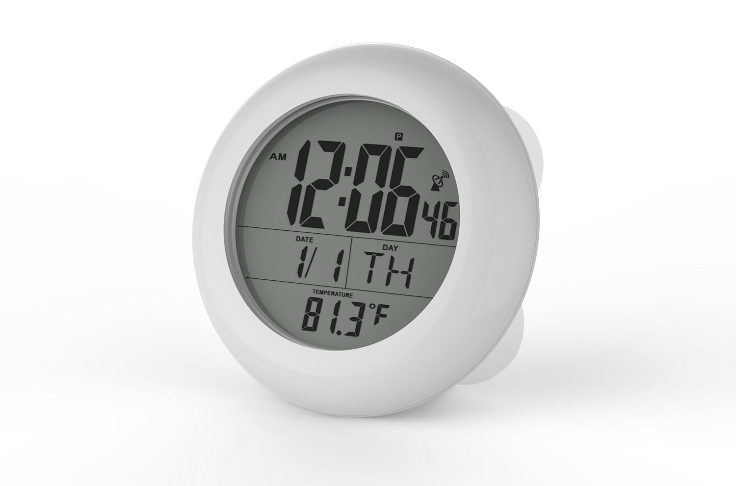 Ken Tech Atomic Bathroom Digital Alarm Clock With Suction Cup Ken Tech Atomic Lcd Bathroom Shower Clock Displays Time Date Week And Temperature With 4 Suction Cups