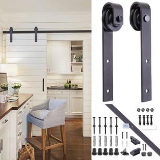 Aplusbuy 6 6ft Dark Coffee Interior Sliding Barn Door Track