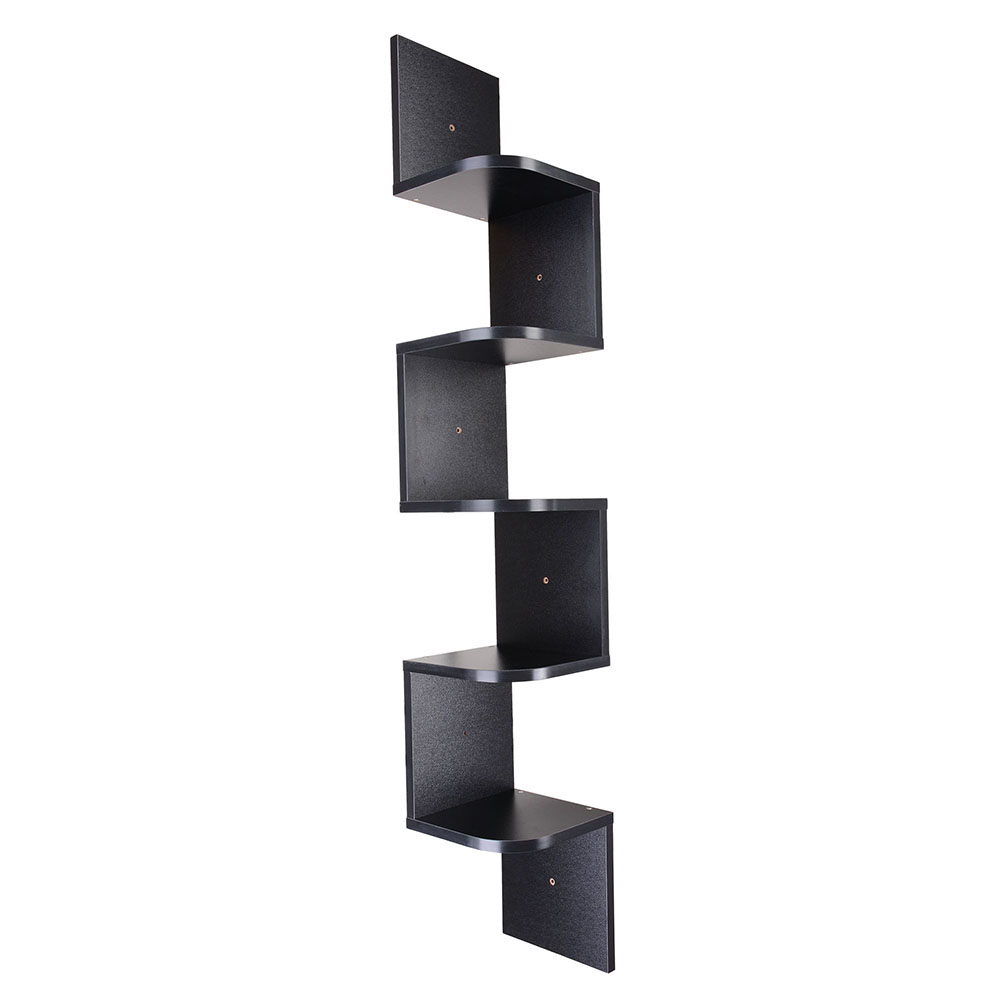 Aplus 5 Tiers Wall Mount Corner Shelf Wood Storage Organizer W Corner Shelf Wood Storage Organizer W