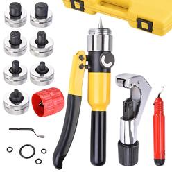 Yescom Hydraulic Tube Expander Swaging 7 Lever Expander Tools Kit HVAC Tool w/ Case