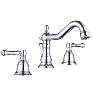 Aquaterior Retro 3 Hole Bathroom Faucet Widespread Taps For