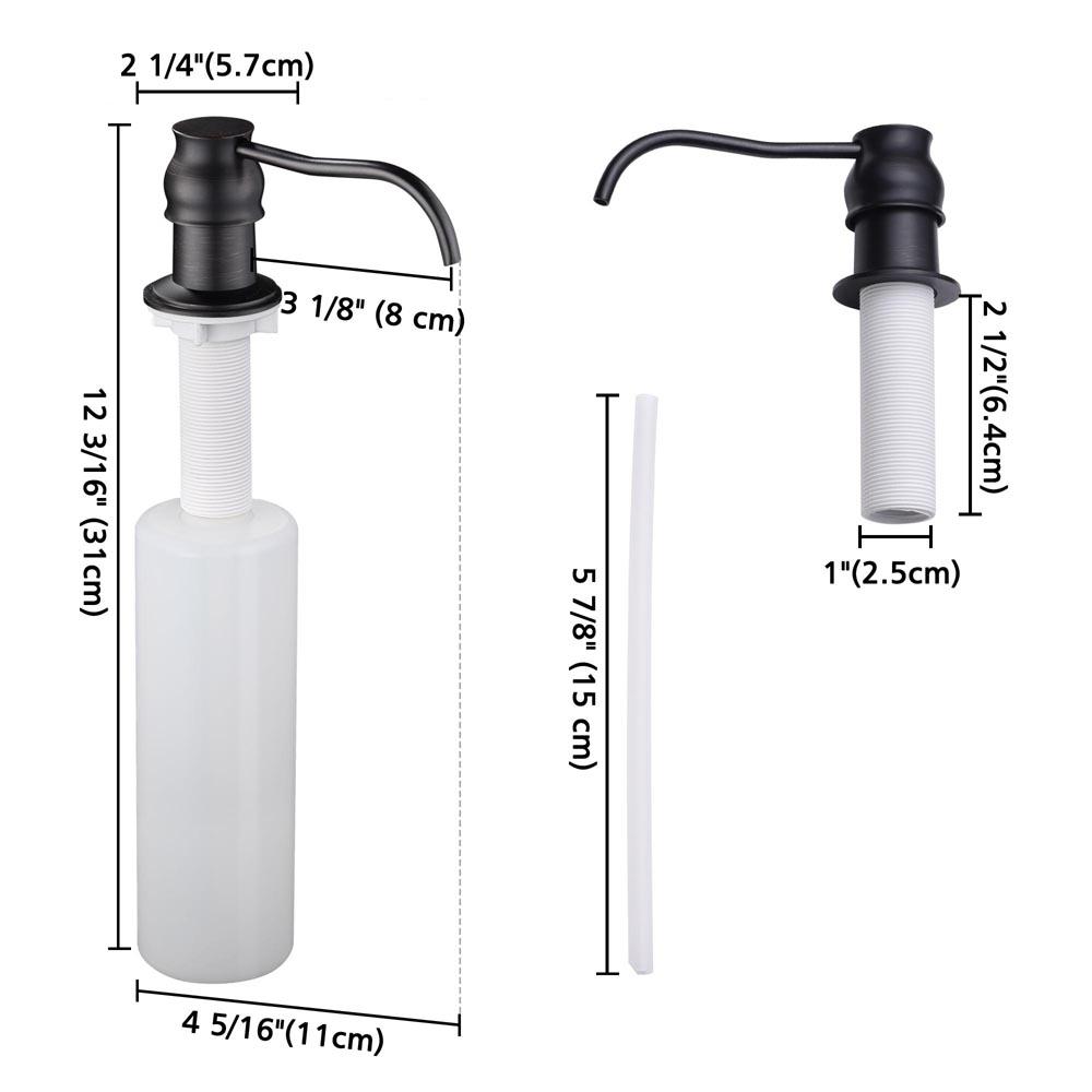Yescom Built In Soap Dispensers Liquid Lotion Pump for Kitchen Bathroom Sink Refillable 400ml ORB