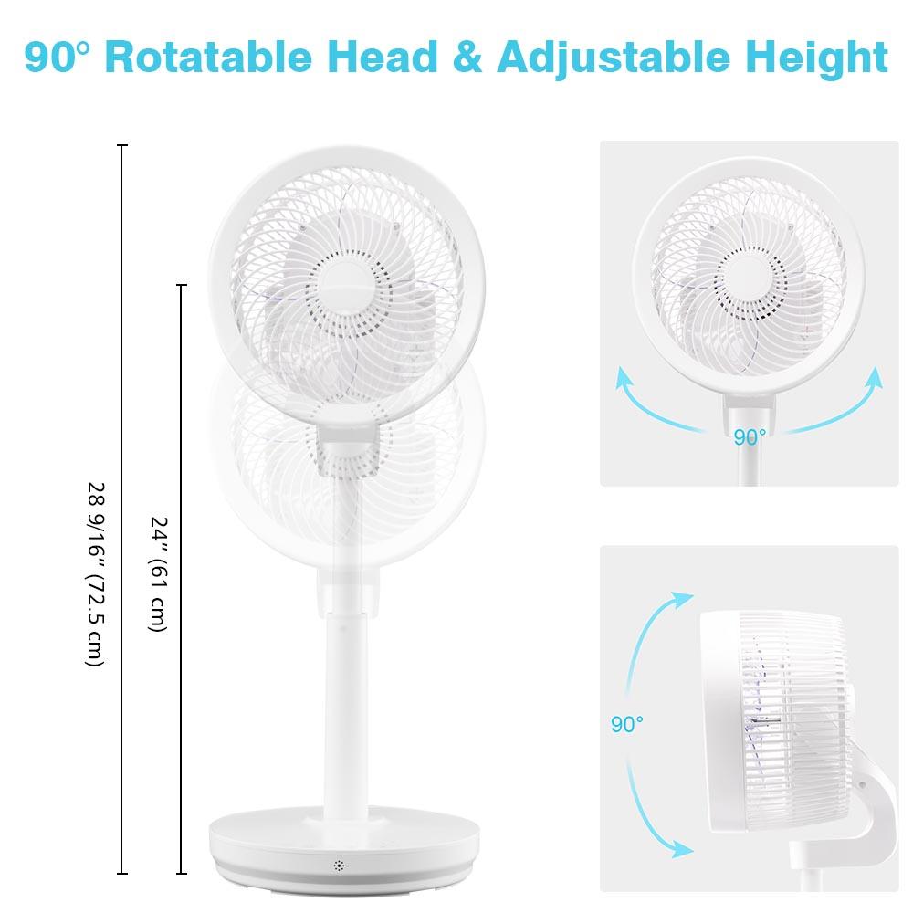 Yescom Air Circulator Fan Pedestal Fan Adjustable Remote Cooling Fan Bedroom Office