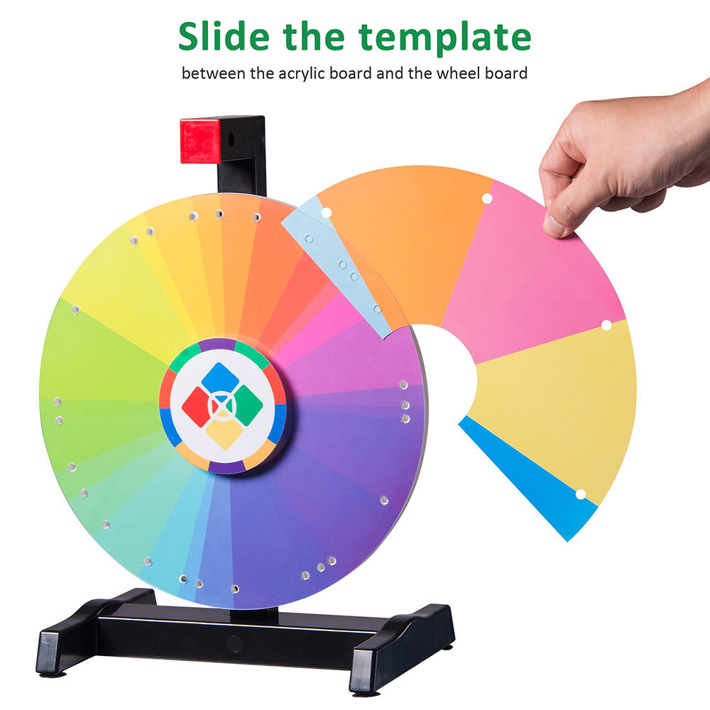 WinSpin 12" Spin Wheel Teaching Aid Material Math Words Time Game Templates Kids