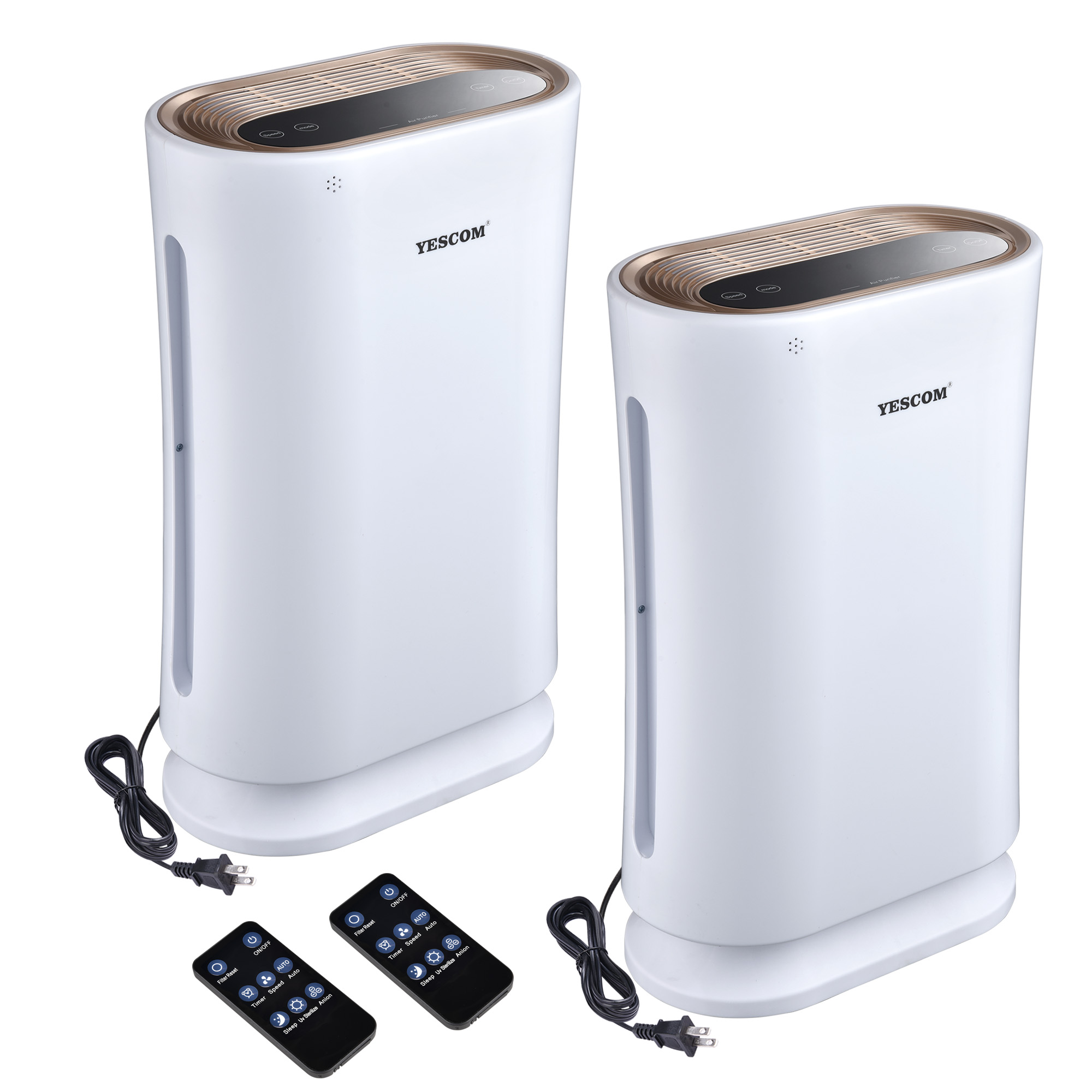 Yescom 2 Pack 35W 4 in 1 Air Purifier with HEPA Filter UV-C Sanitizer for Pollen Dust