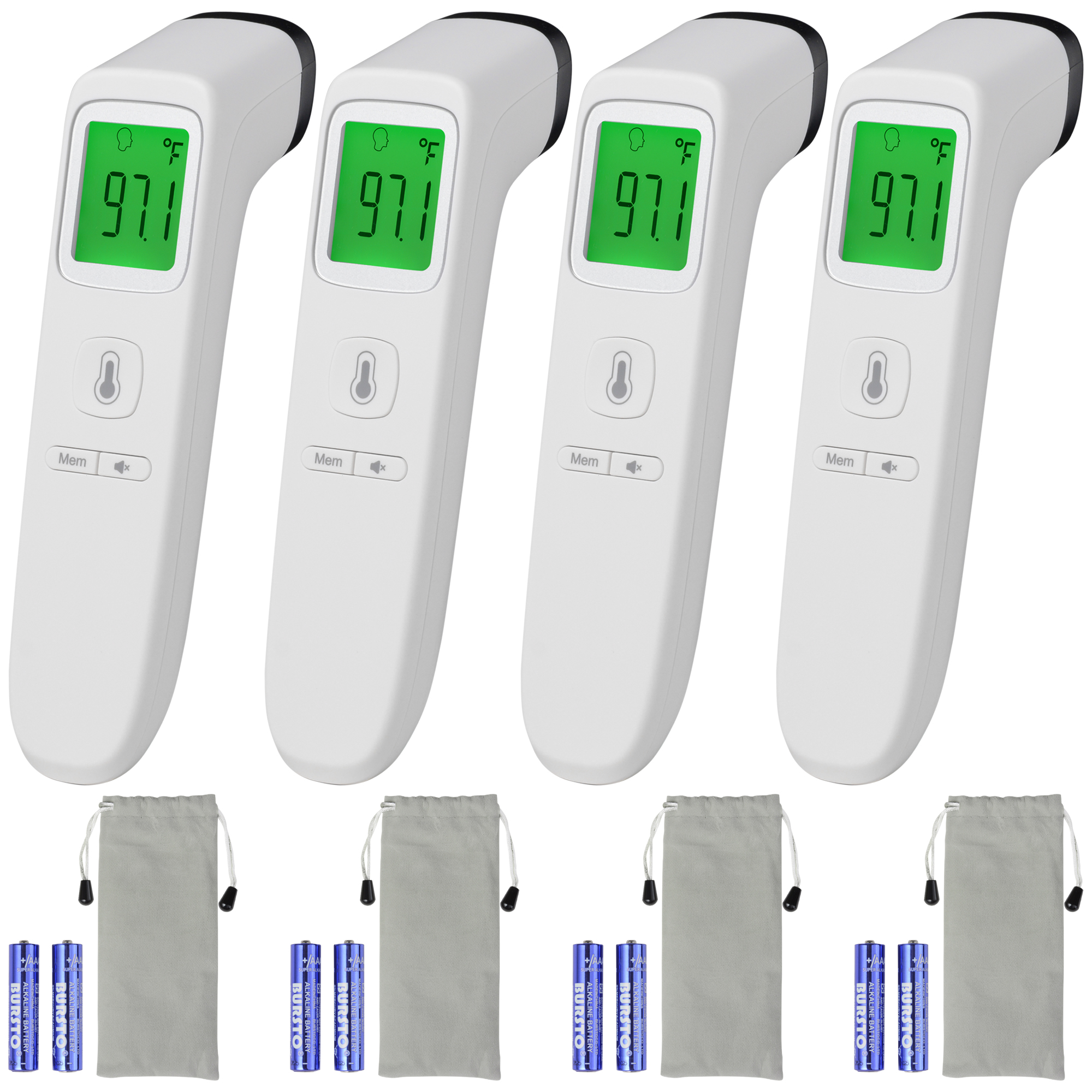 Yescom No Contact Digital Infrared Thermometer Measuring Body Memory Function 4 Pack