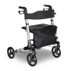 Yescom AplusBuy Foldable Rollator Walker Mobility Aid with 8" Wheels Seat Backrest for Seniors