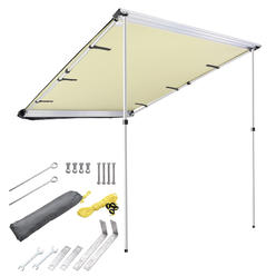 Yescom 4.6x6.6' Car Side Awning Rooftop Pull Out Tent Shelter Sun Shade SUV Outdoor Camping Beige