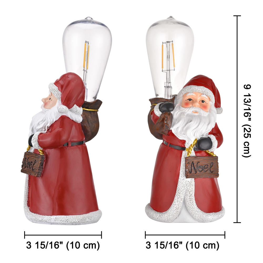 Yescom Resin Santa Claus Light Tabletop Christmas Decoration LED Lamp Ornament Home