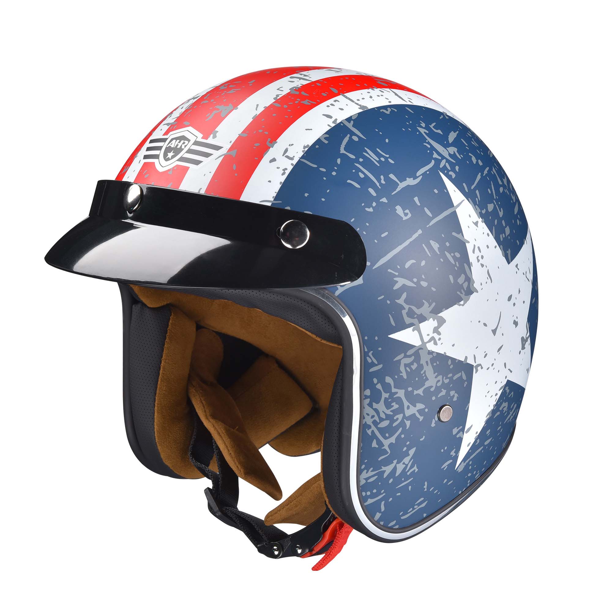 Demon Play Mig Uregelmæssigheder Yescom RUN O5 3/4 Helmet Motorcycle DOT Approved Retro Pilot Sun Visor XL  Size