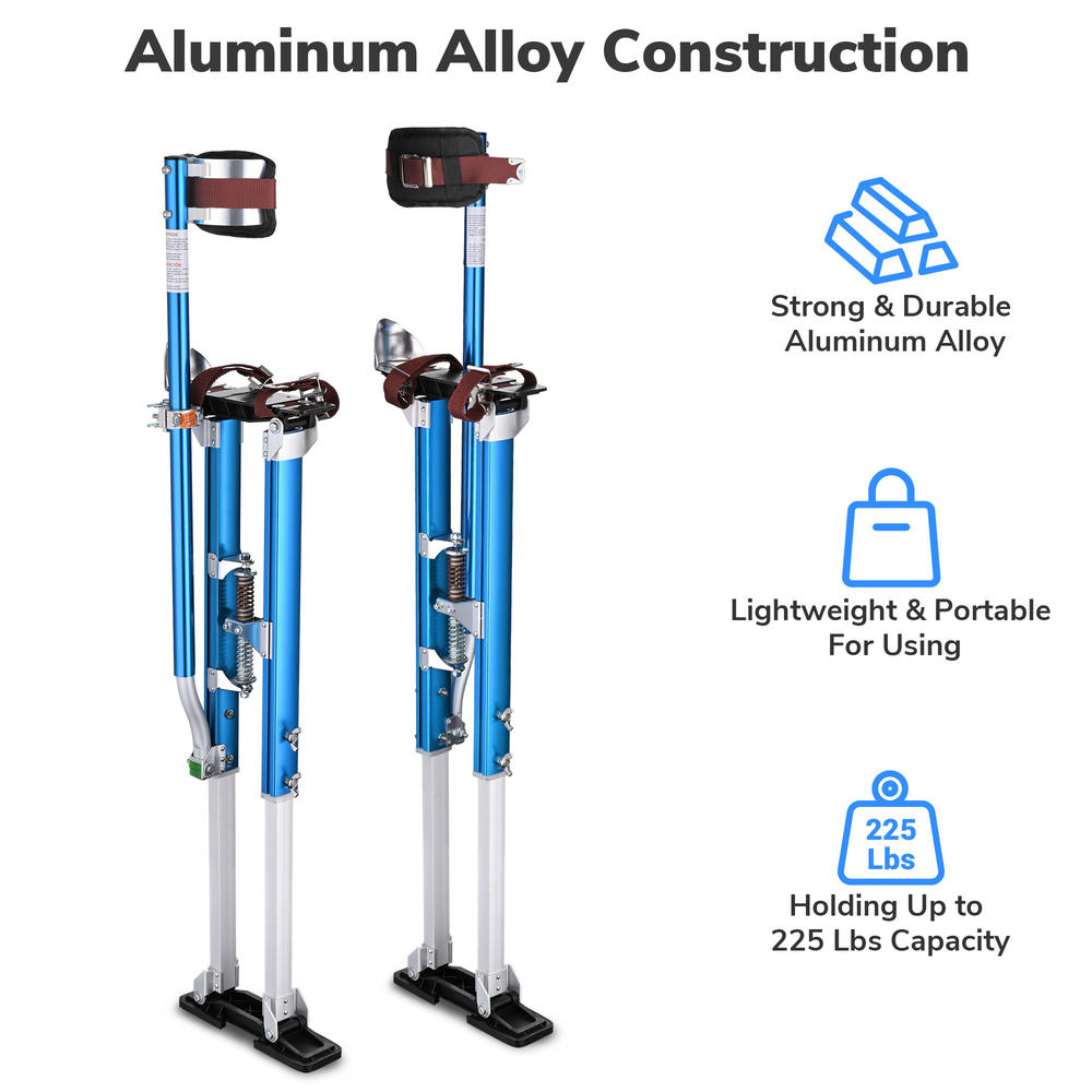 Yescom 36" - 50" Aluminum Drywall Stilts Adjustable Lifts Tool for Painting Painter Taping Blue