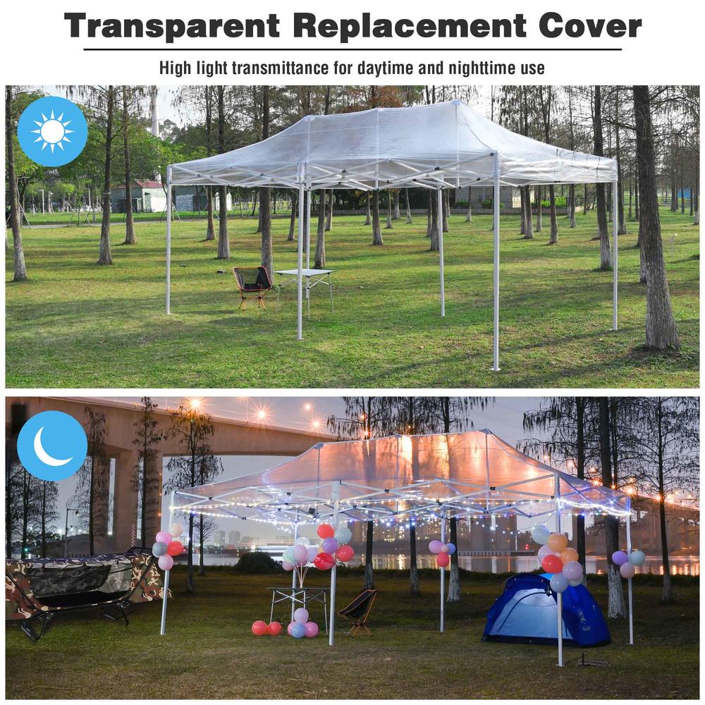 Instahibit 10x20Ft Pop Up Canopy Replacement Top Transparent Instant Tent Cover