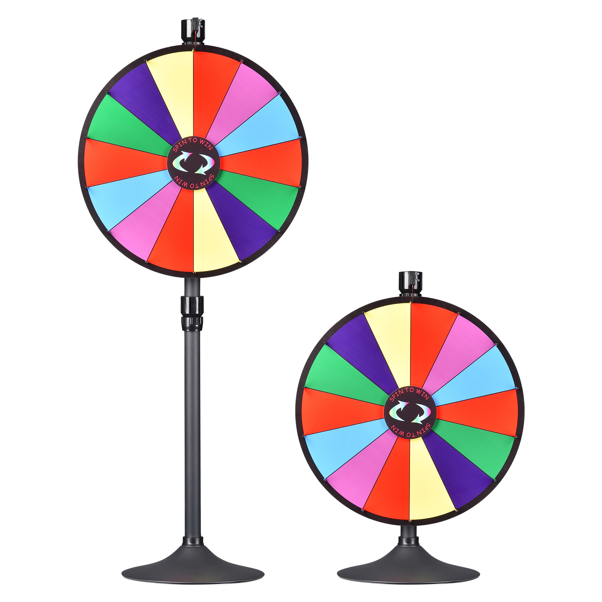 WinSpin 24" Dual Use Prize Wheel Tabletop or Floor Stand Spinning Wheel Carnival Game Tradeshow