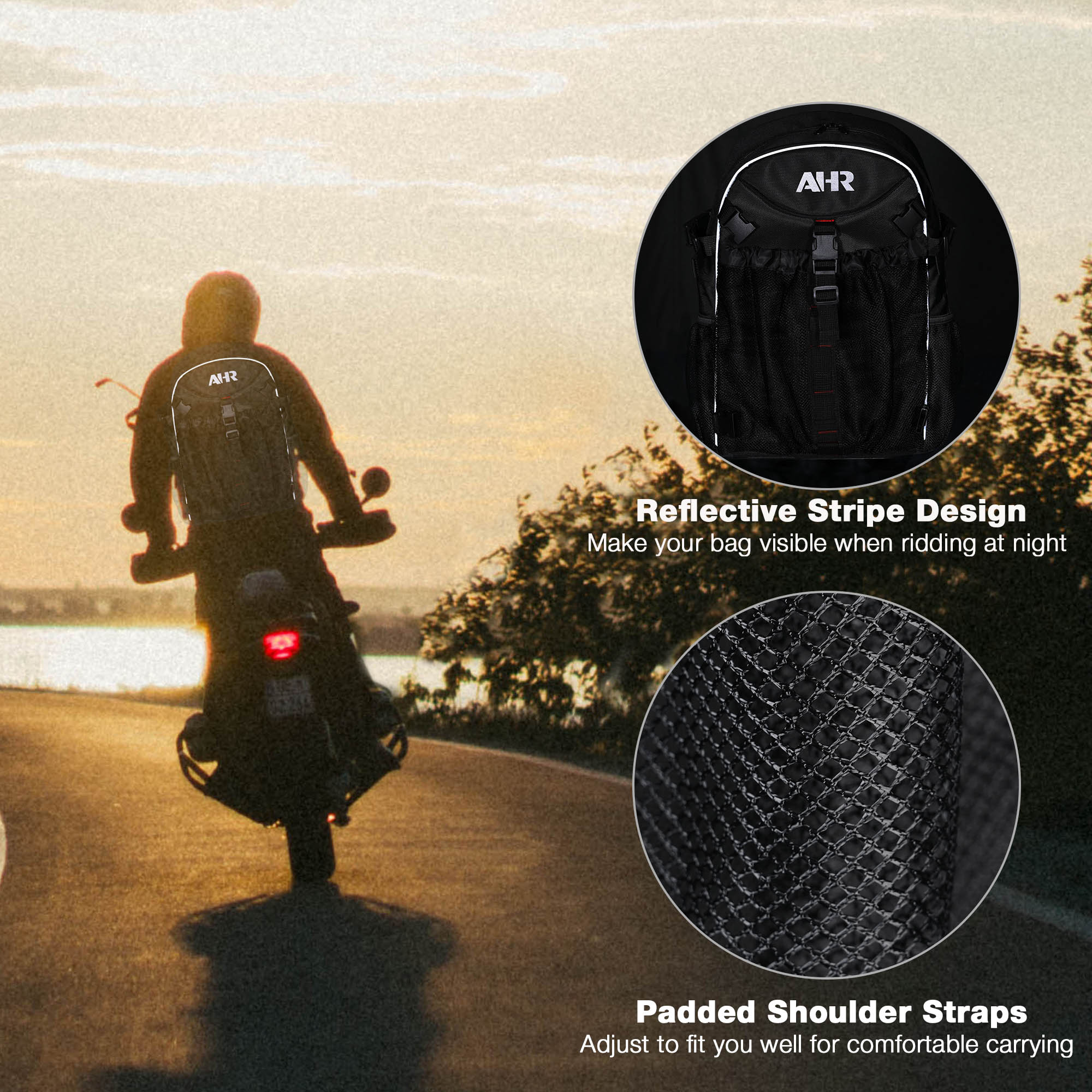 AHR HA-01 Motorcycle Helmet Bag Waterproof Large Capacity Backpack Storage Helmet Holder Cycling Bike