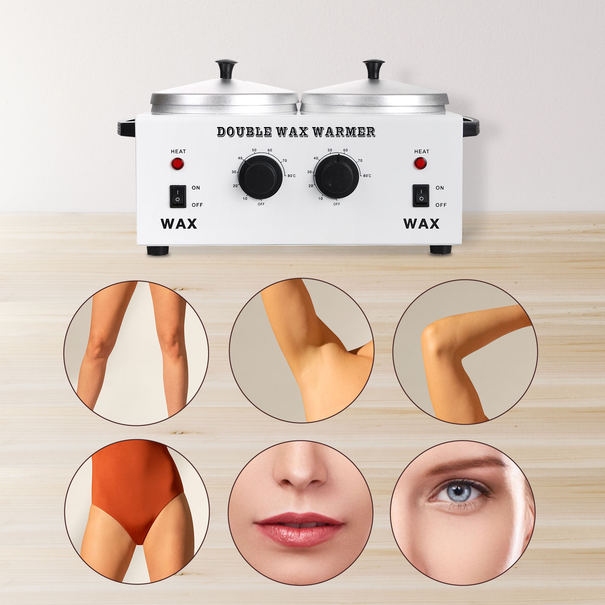 Yescom Electric Double Pot Wax Warmer Heater Spa Salon Hot Paraffin Facial Skin Tool