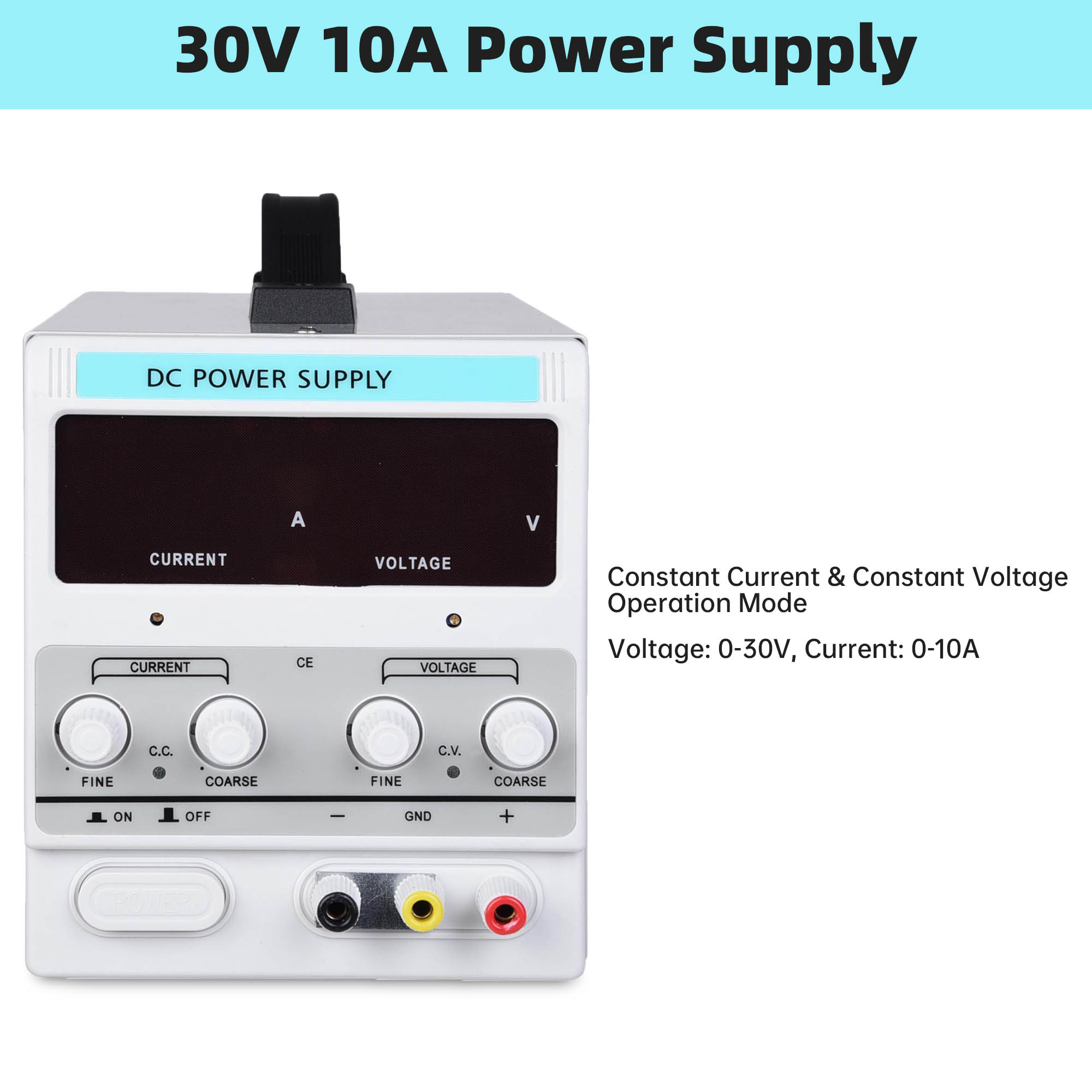 Yescom DC Power Supply Variable 30V 10A Adjustable High Precision Digital w/Power Cord