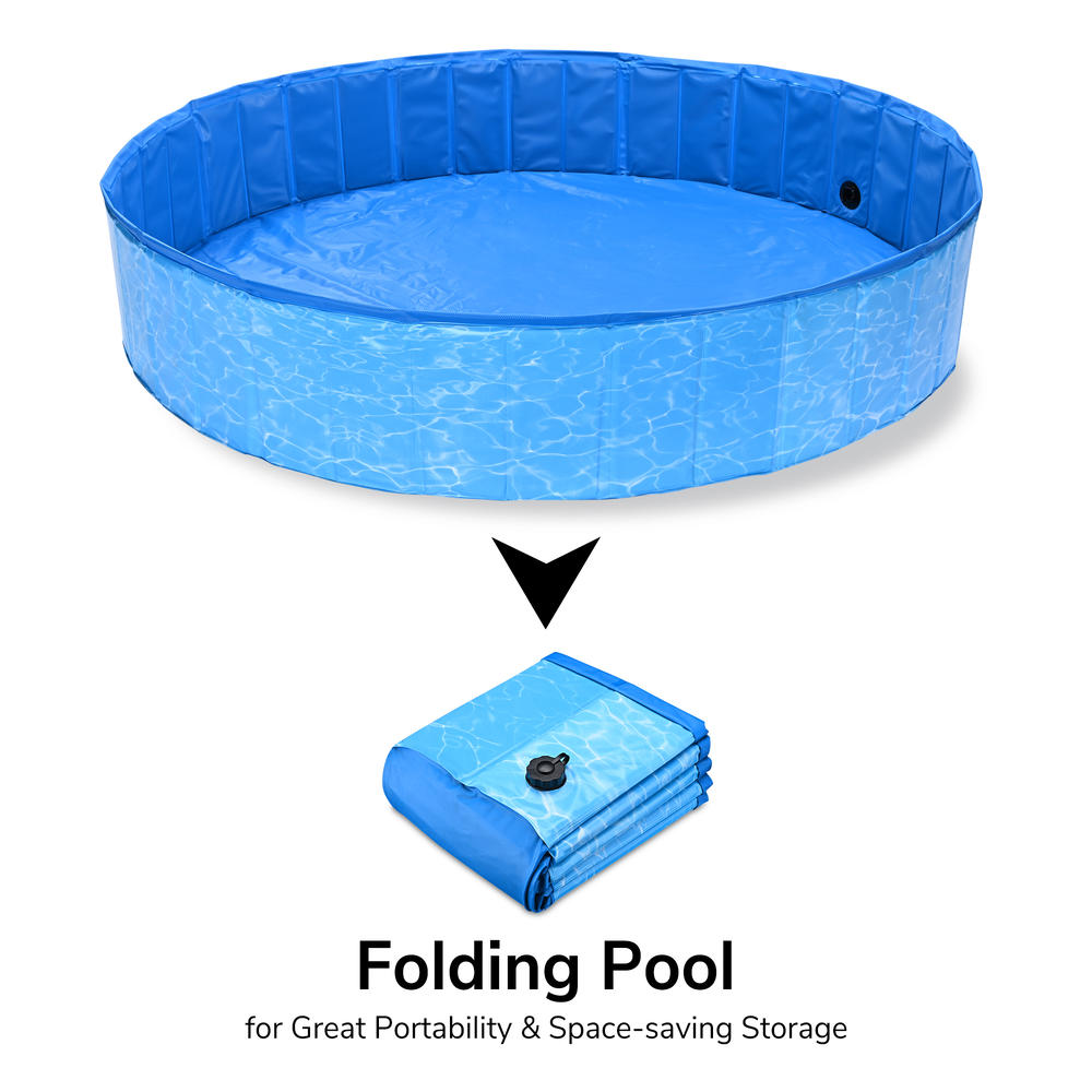 Yescom Foldable Pet Swimming Pool Anti-slip PVC Portable Bath Tub for Dog Cat Kid