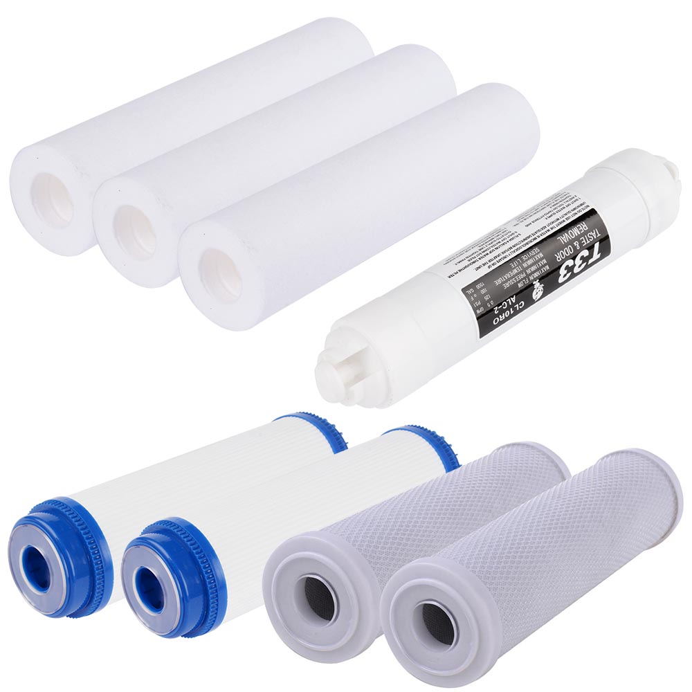 Yescom 5 Stage Reverse Osmosis System Replacement Filter Set RO Cartridges (8 pcs)