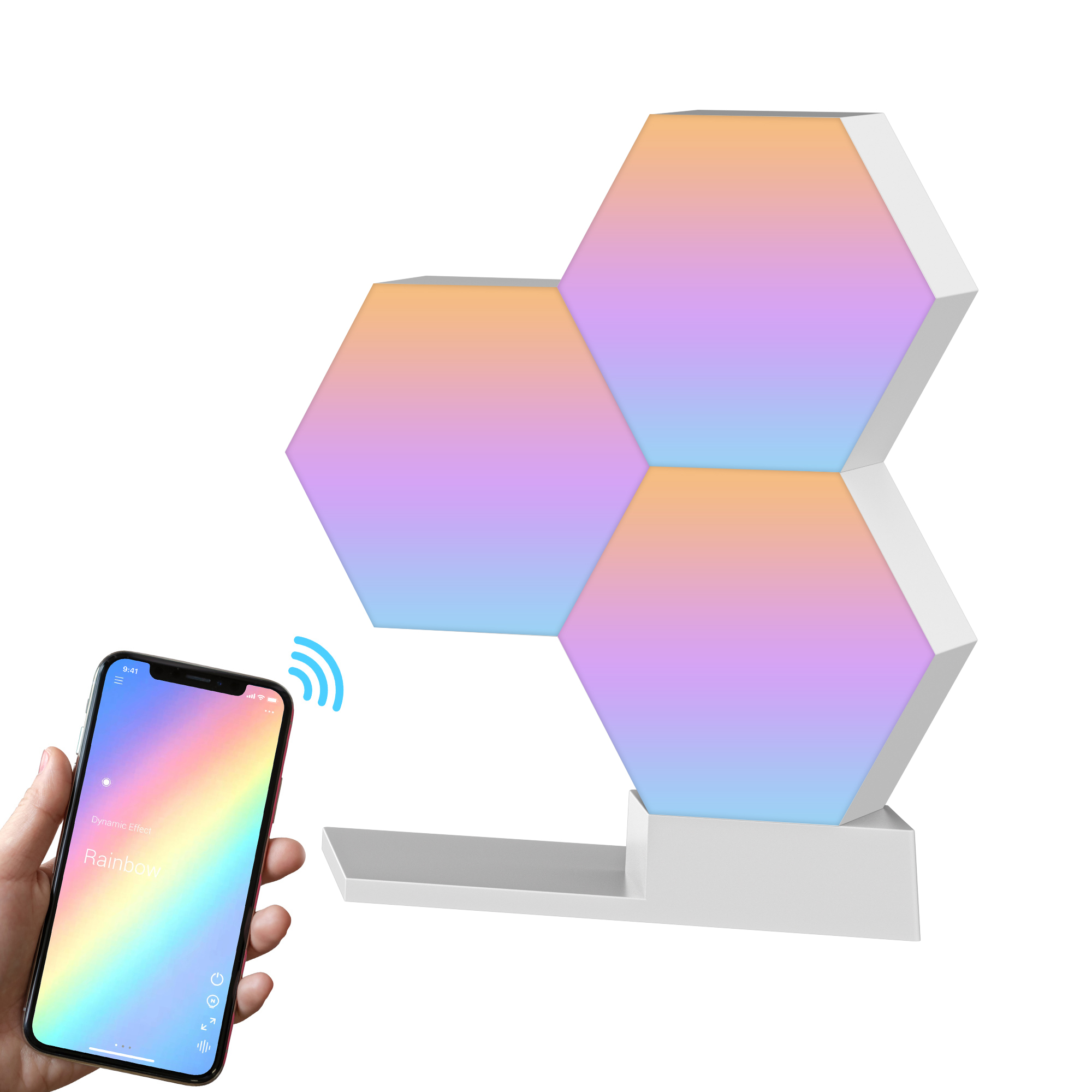 Yescom 3 Pcs WiFi Smart LED Light Kit DIY Voice Control Work with Alexa Google Home Gifts