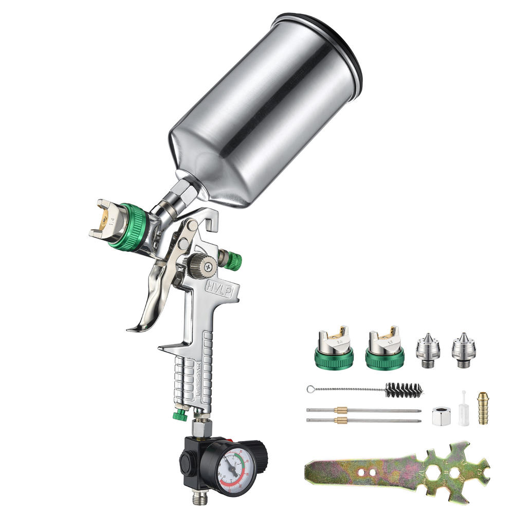Yescom HVLP Gravity Feed Spray Gun with 1.4/1.7/2.5mm Nozzles for Auto Paint Car Primer