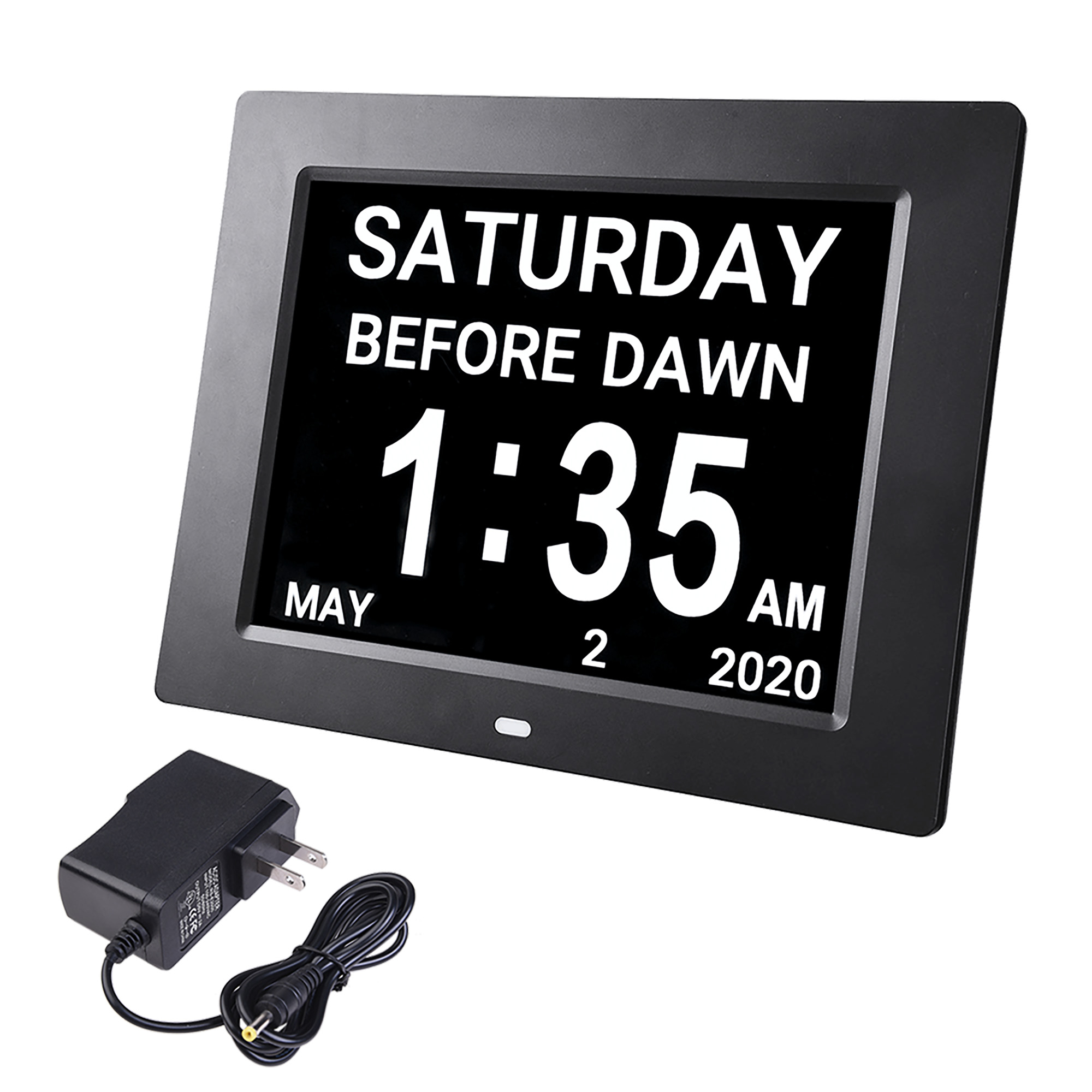 Yescom 8" LCD Day Clock Digital Calendar Alarm Large Dementia Table Home Office 2 Pack