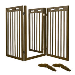 Yescom 60"x36" 3 Panel Folding Pet Gate Wooden Dog Fence Baby Safety Gate Playpen Barrier 2 Feet