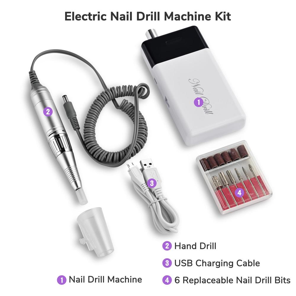 Byootique Portable Rechargeable Electric Nail Drill Machine Kit Art File Manicure Pedicure