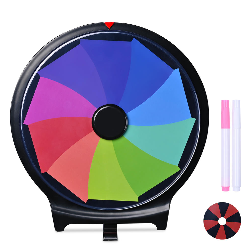 WinSpin 10" Double Sided Prize Wheel 10 Slots Spinning Game Dry Erase Carnival