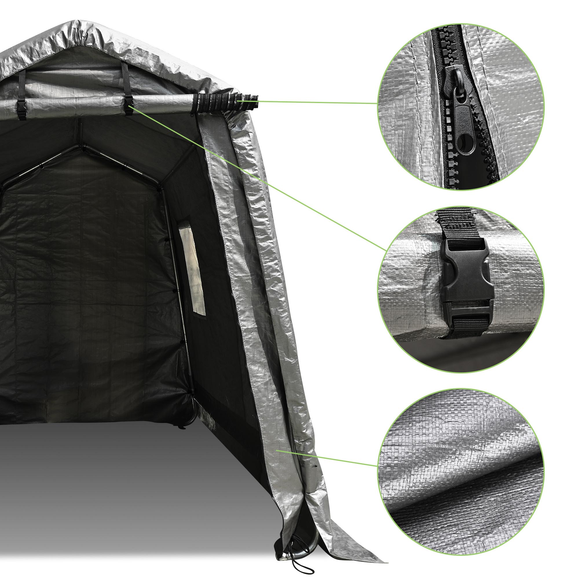 Yescom 6x8 Ft Portable Storage Shed Shelter Garage Carport Canopy Outdoor Motorcycle