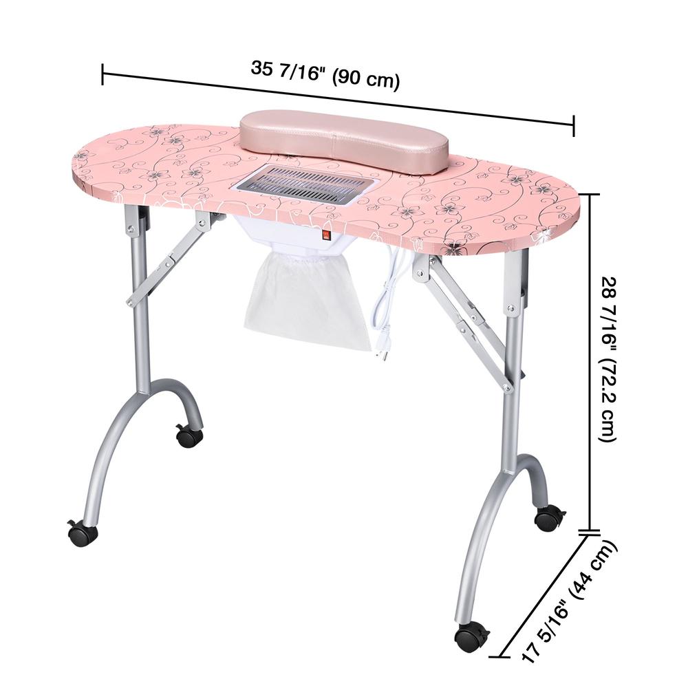 Byootique Portable Folding Manicure Nail Table Station Salon Desk Beauty Salon