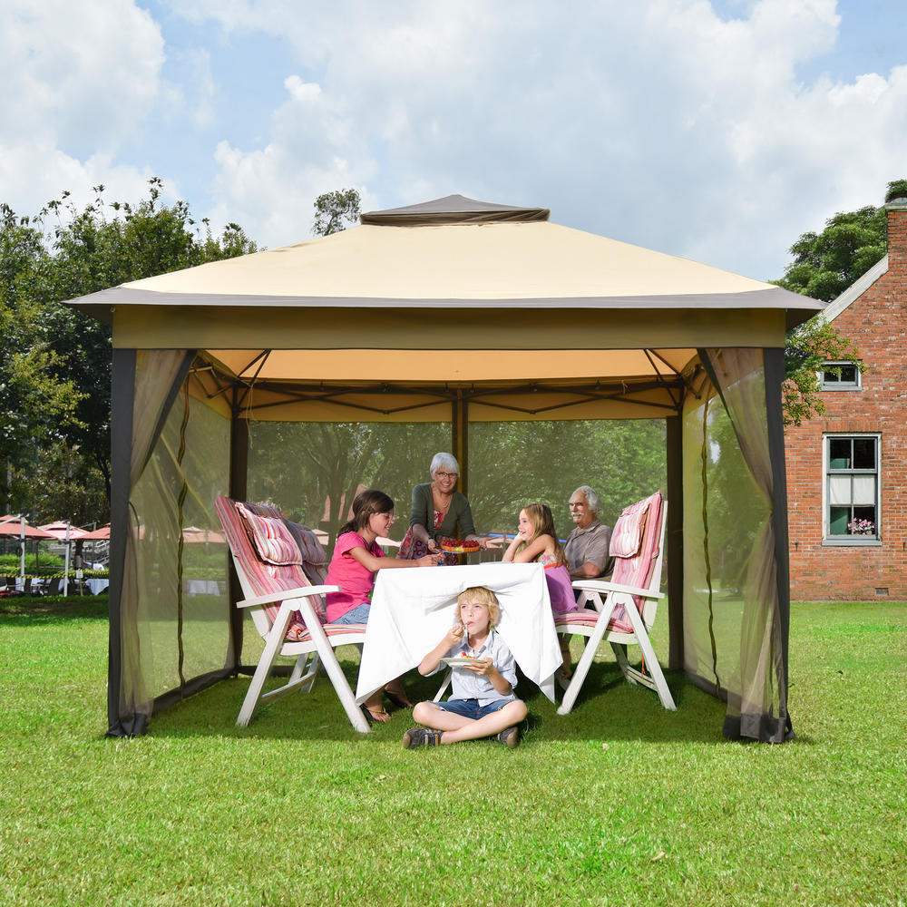 Yescom 11x11ft Pop-Up Gazebo Tent with Netting Carry Bag Carry Bag Party Home Backyard