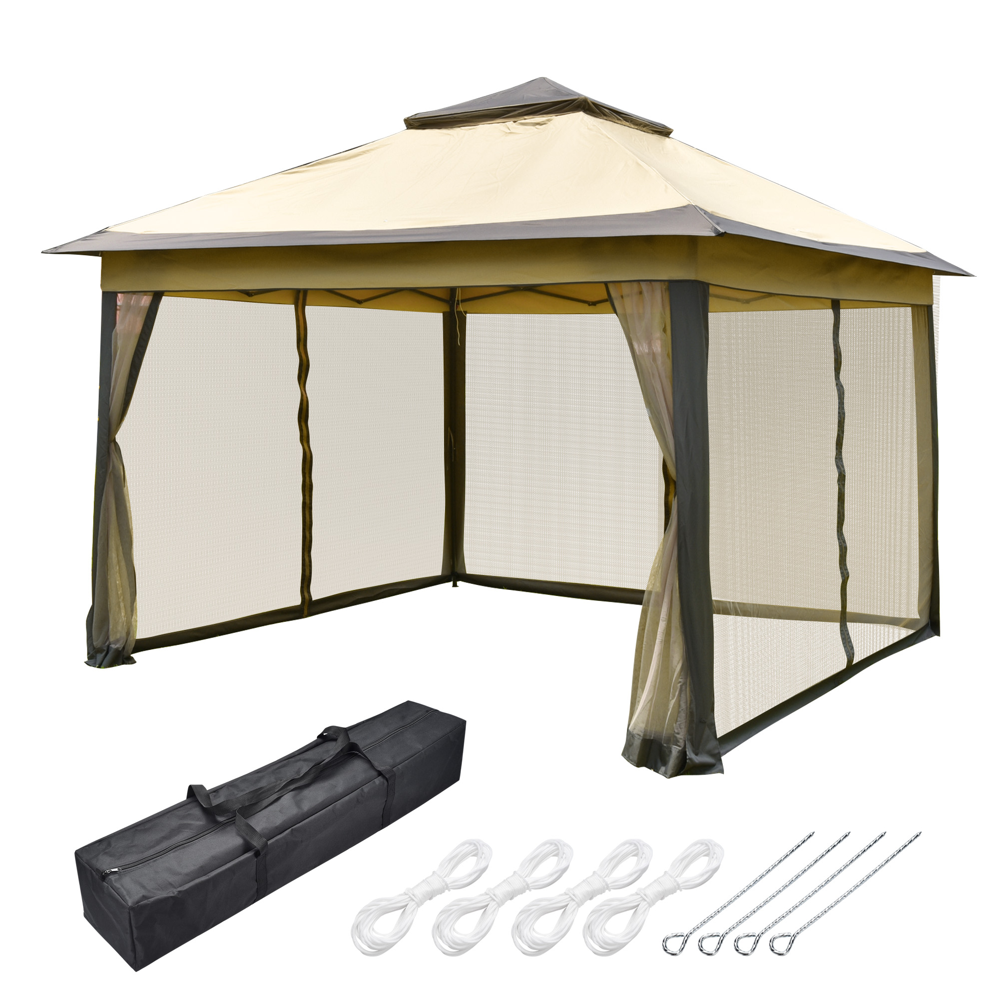 Yescom 11x11ft Pop-Up Gazebo Tent with Netting Carry Bag Carry Bag Party Home Backyard