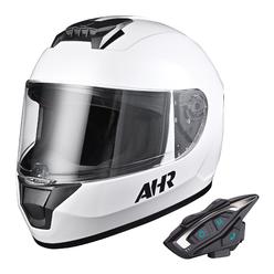 AHR Motorcycle Full Face Helmet Bluetooth 5.2 Headset Intercom DOT Motorbike S
