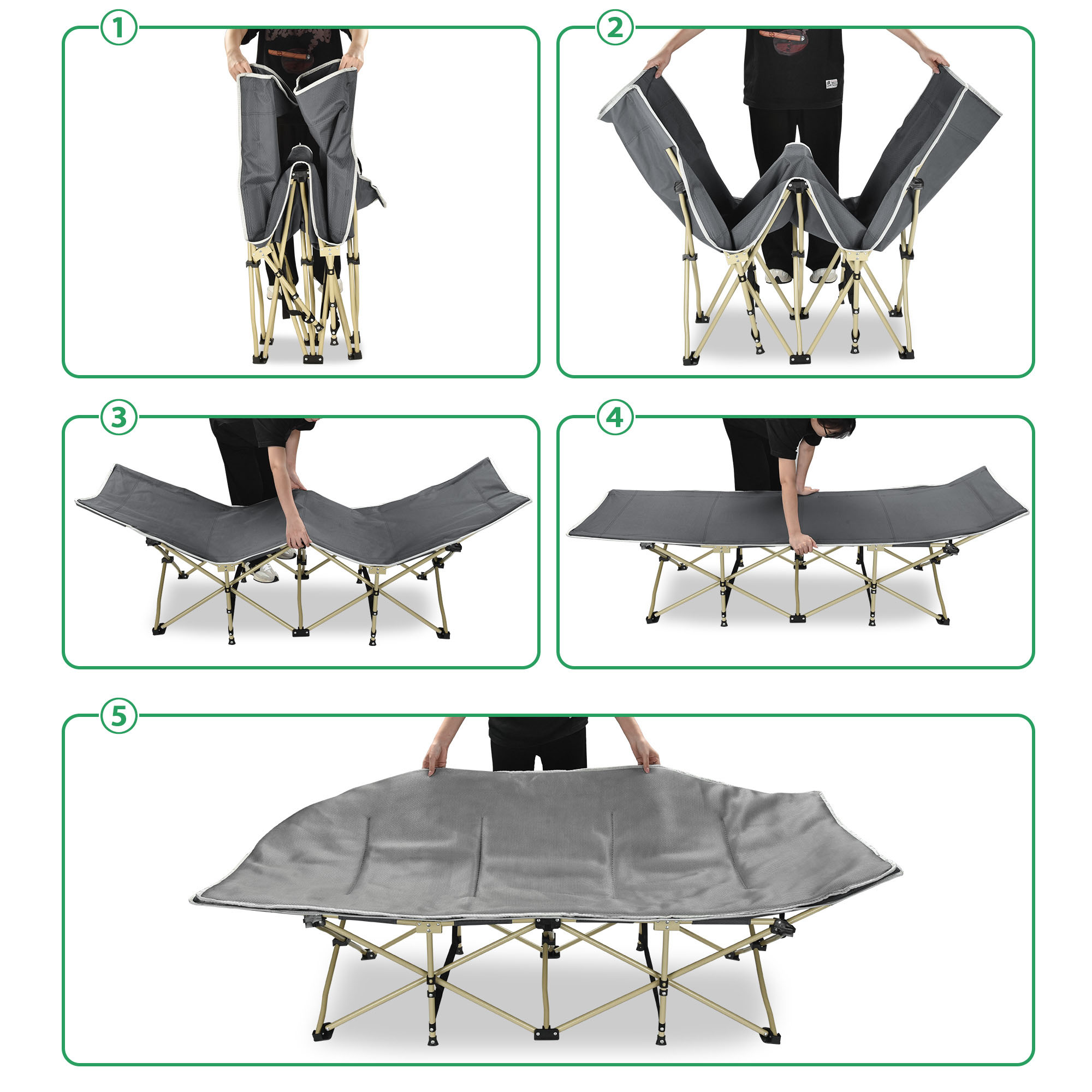 Yescom Folding Cot Collapsible Camping Bed with Carrying Bag Travel Outdoor Yard 2 Pack