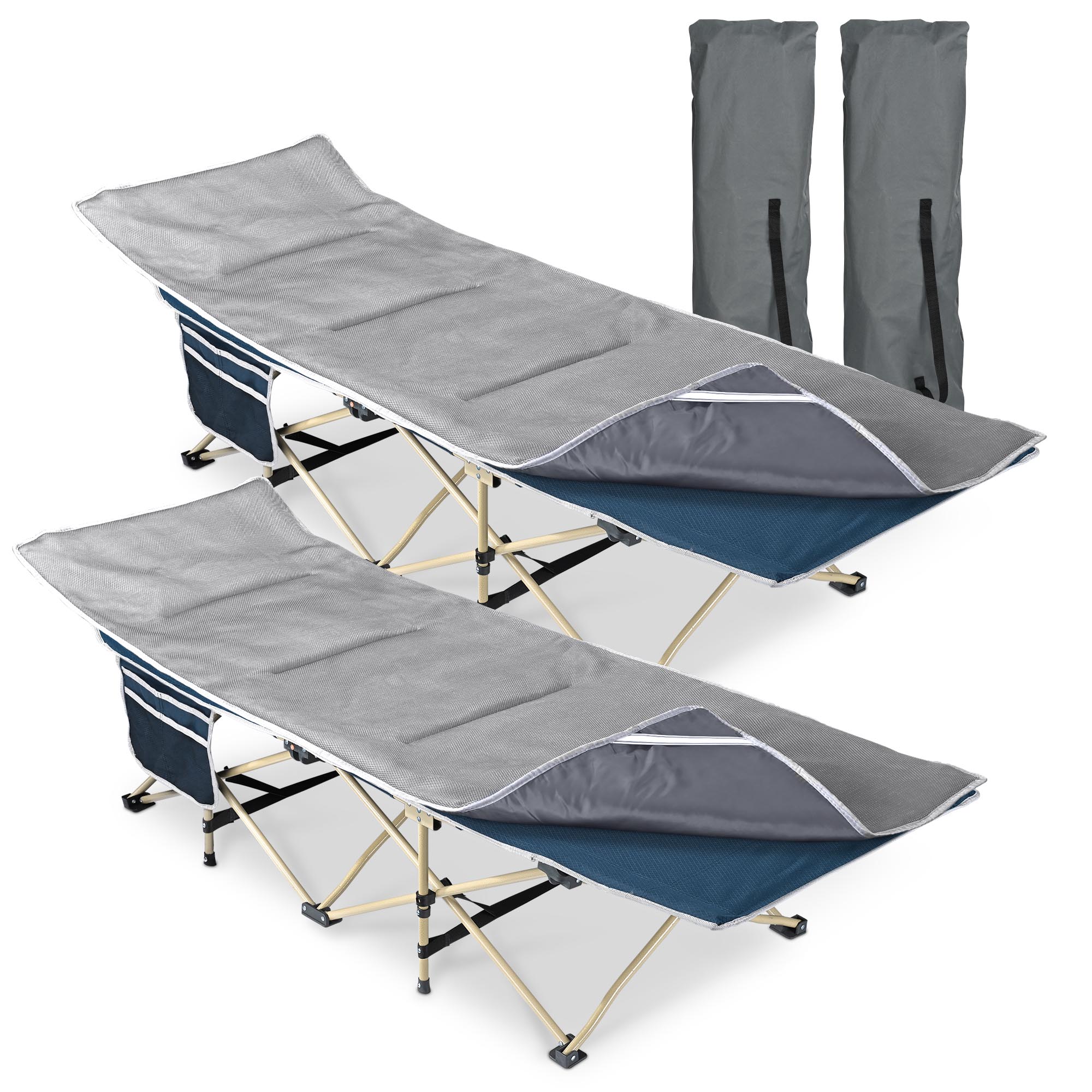 Yescom Folding Cot Collapsible Camping Bed with Carrying Bag Travel Outdoor Home 2 Pack