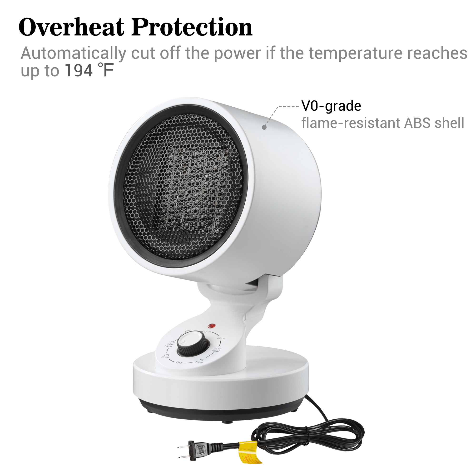 Yescom 4 Pack 1500W PTC Oscillating Ceramic Heater Fan Warm & Cool Overheat Protection