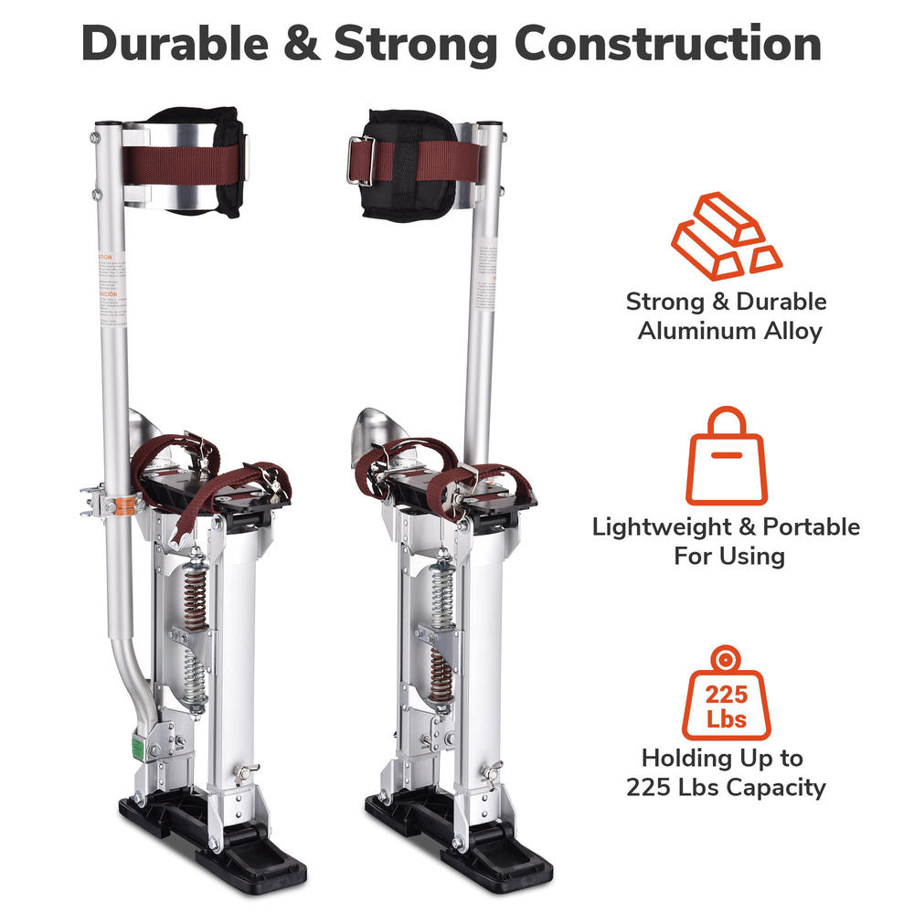 Yescom Adjustable Drywall Stilts 16"-24" Aluminum Work Tool Painting Pruning Taping