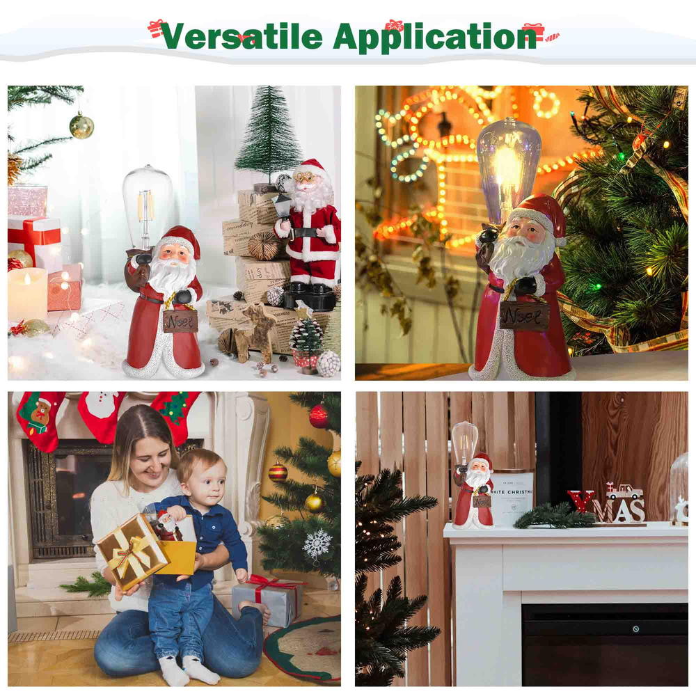 Yescom Resin Santa Claus Light Christmas Party Tabletop Decoration with LED Lamp 2 Pack