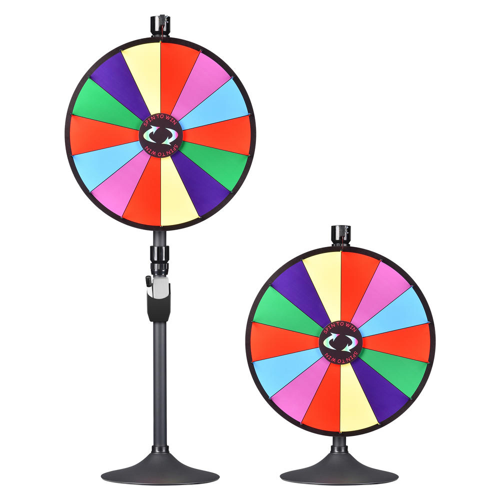 WinSpin 24" Dual Use Prize Wheel Tabletop or Floor Stand Spinning Wheel Carnival Game Tradeshow