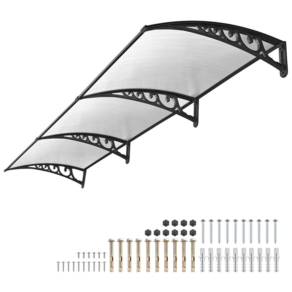Yescom Door Window Awning Patio Cover UV Rain Protection PC Hollow Sheet Outdoor 2 Pack