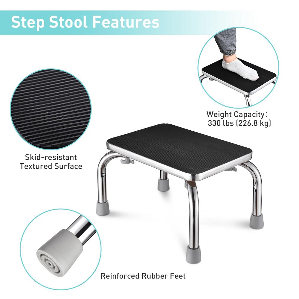 Yescom Medical Steel Step Stool Anti-Slip Platform Footstool for Seniors Adults 2 Packs