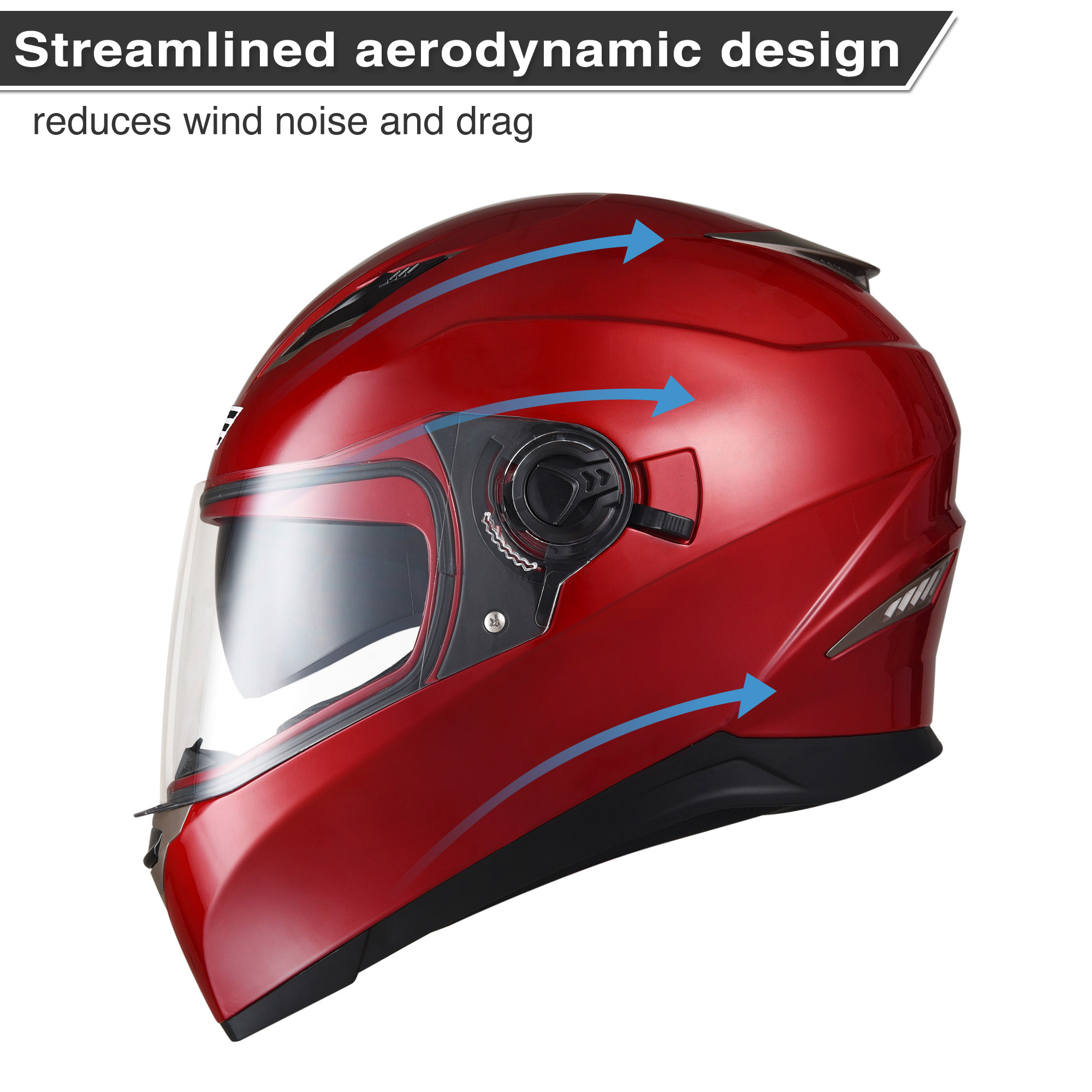 AHR RUN-F1 DOT Motorcycle Full Face Helmet Dual Visors Sun Shield ABS Street Bike Touring Sports