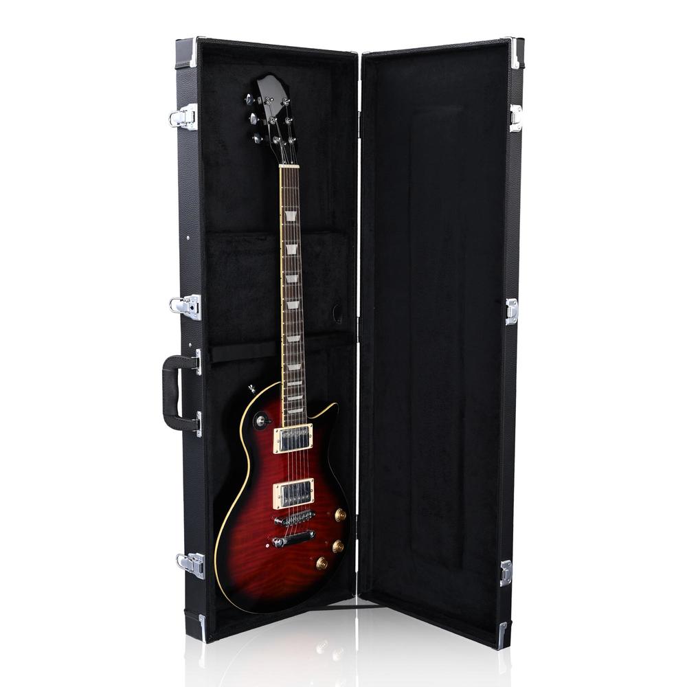 Yescom Universal Square Electric Guitar Hard Case Wooden Hard Shell Carrying Case Lockable