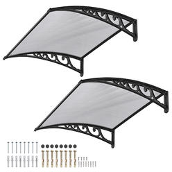 Yescom 2 Whole 40"x40" Outdoor Door Window Awning Seamless Polycarbonate Hollow Sheet Canopy Patio Cover UV Rain Snow Protection