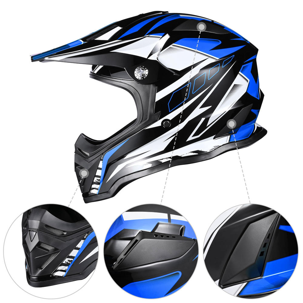 AHR H-VEN25 Full Face Helmet DOT Adult Outdoor Motocross Off-Road Dirt Bike XL