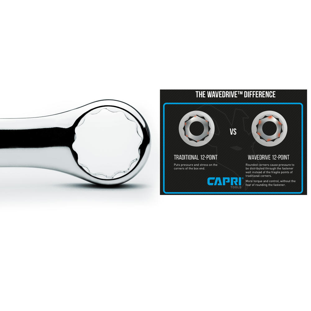 Capri Tools SmartKrome 9 mm Combination Wrench, 12 Point, Metric