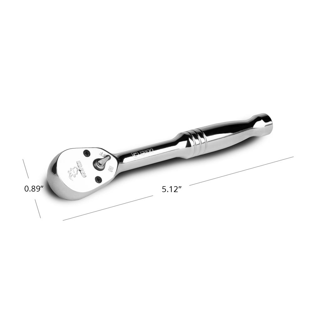 Capri Tools 1/4-Inch Drive Low Profile Ratchet, True 72-Tooth, 5-Degree Swing Arc