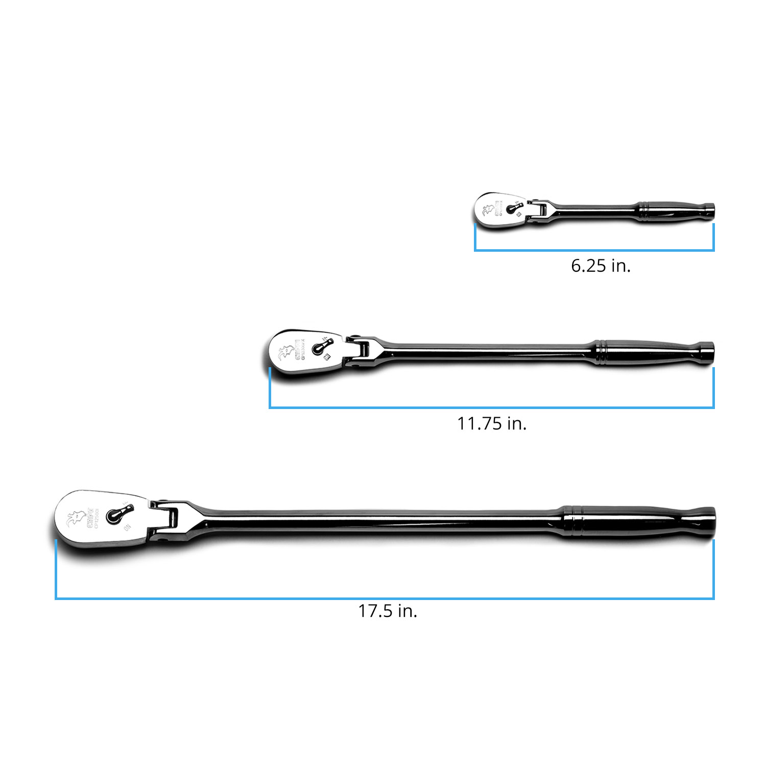 Capri Tools Low Profile Flex Head Ratchets Set 1 4 3 8 And 1 2 In Drive True 72 Tooth 5 Degree Arc 180 Degree Flex Head Capri Tools Low Profile Flex Head Ratchets Set 1 4 3 8 And 1 2 In Drive True 72 Tooth 5 Degree Arc 180 Degree Flex Head