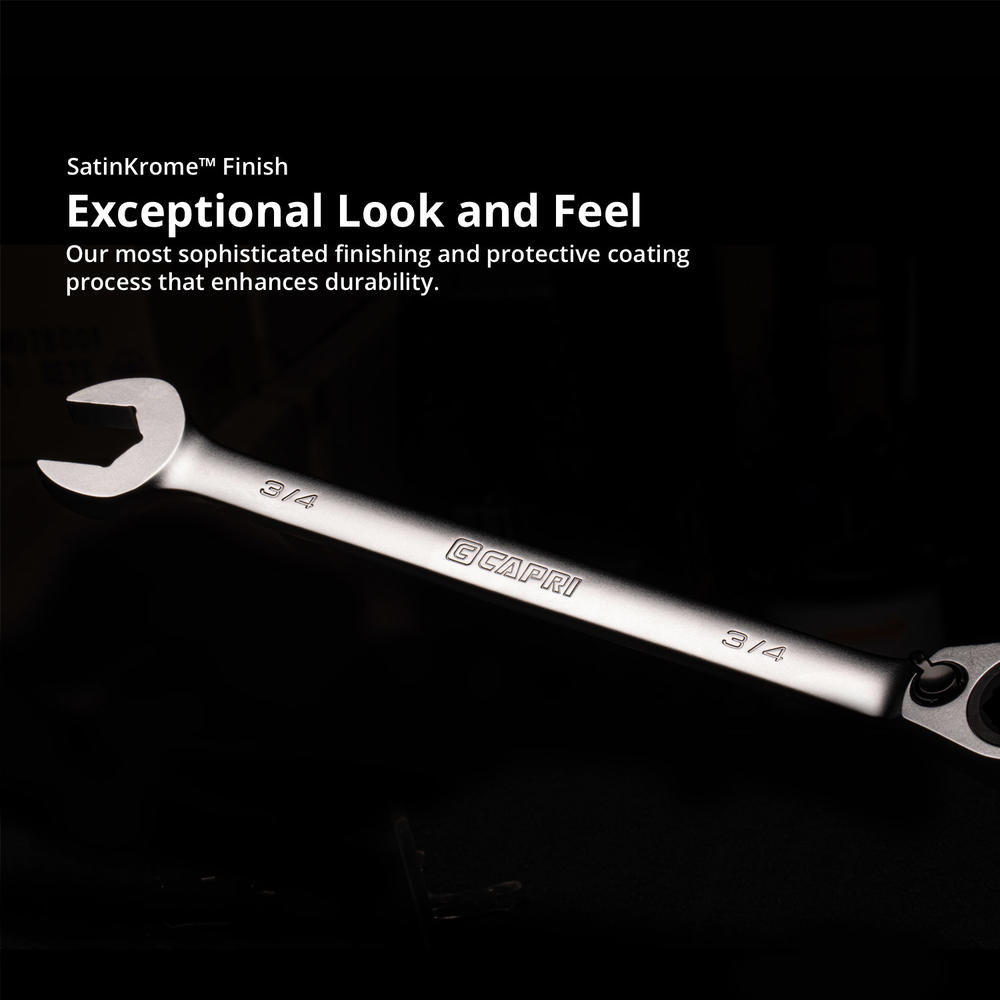 Capri Tools 6-Point Reversible Ratcheting Combination Wrench, Long Pattern, 5/16 in., SAE