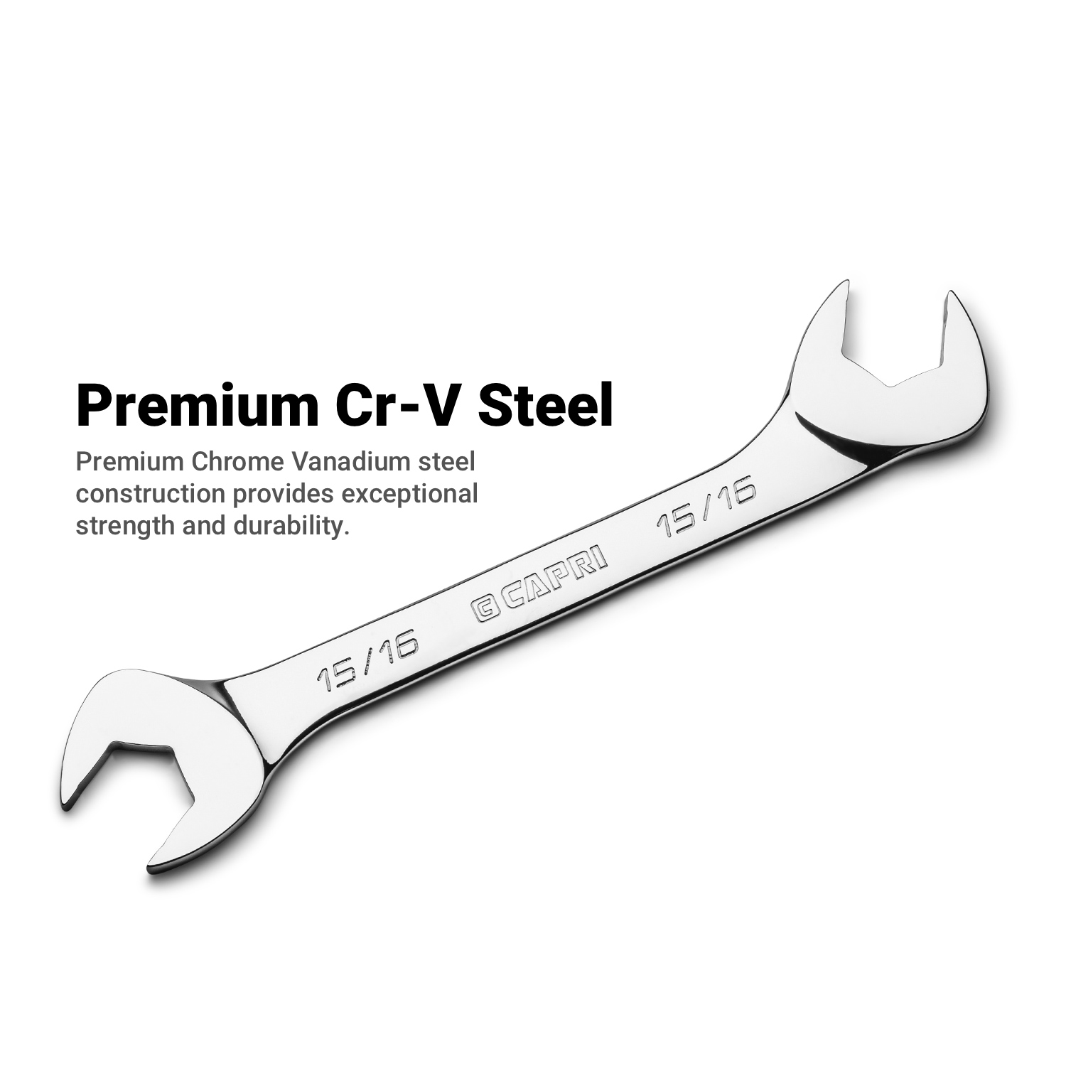 Capri Tools 7/16 in. Angle Open End Wrench, 30Â° and 60Â° angles, SAE